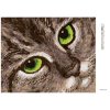 Diamantové maľovanie - MAČKA A ZELENÉ OČI (Rámovanie bez rámu a bez vypnutia plátna, Rozmer 40x50 cm)