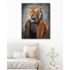 Diamantové maľovanie - TIGER V OBLEČENÍ (Rámovanie bez rámu a bez vypnutia plátna, Rozmer 40x50 cm)