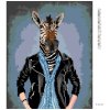 Diamantové maľovanie - ZEBRA V OBLEČENÍ (Rámovanie bez rámu a bez vypnutia plátna, Rozmer 40x50 cm)