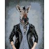 Diamantové maľovanie - ZEBRA V OBLEČENÍ (Rámovanie bez rámu a bez vypnutia plátna, Rozmer 40x50 cm)