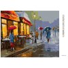 Diamantové maľovanie - DAŽDIVÝ DEŇ V MESTE (Rámovanie bez rámu a bez vypnutia plátna, Rozmer 40x50 cm)
