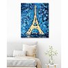 Diamantové maľovanie - EIFFELOVA VEŽA A MODRÉ POZADIE (Rámovanie bez rámu a bez vypnutia plátna, Rozmer 40x50 cm)