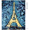 Diamantové maľovanie - EIFFELOVA VEŽA A MODRÉ POZADIE (Rámovanie bez rámu a bez vypnutia plátna, Rozmer 40x50 cm)