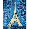 Diamantové maľovanie - EIFFELOVA VEŽA A MODRÉ POZADIE (Rámovanie bez rámu a bez vypnutia plátna, Rozmer 40x50 cm)