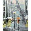 Diamantové maľovanie - PARÍŽ A PRECHÁDZAJÚCI SA PÁR (Rámovanie bez rámu a bez vypnutia plátna, Rozmer 40x50 cm)