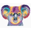 Diamantové maľovanie - FAREBNÁ KOALA NA BIELOM POZADÍ (Rámovanie bez rámu a bez vypnutia plátna, Rozmer 40x50 cm)