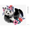 Diamantové maľovanie - PANDA S KVETMI (Rámovanie bez rámu a bez vypnutia plátna, Rozmer 40x50 cm)