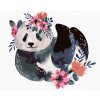 Diamantové maľovanie - PANDA S KVETMI (Rámovanie bez rámu a bez vypnutia plátna, Rozmer 40x50 cm)