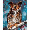 Diamantové maľovanie - SOVA V LESE (Rámovanie bez rámu a bez vypnutia plátna, Rozmer 40x50 cm)