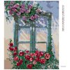 Diamantové maľovanie - RUŽA PRI OKNE (Rámovanie bez rámu a bez vypnutia plátna, Rozmer 40x50 cm)