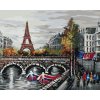 Diamantové maľovanie - LOĎKY POD EIFFELOVOU VEŽOU (Rámovanie bez rámu a bez vypnutia plátna, Rozmer 40x50 cm)