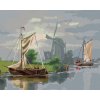 Diamantové maľovanie - VETERNÝ MLYN A PLACHETNIČKY (Rámovanie bez rámu a bez vypnutia plátna, Rozmer 40x50 cm)