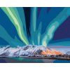 Diamantové maľovanie - HORA A POLÁRNA ŽIARA (Rámovanie bez rámu a bez vypnutia plátna, Rozmer 40x50 cm)
