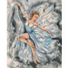 Diamantové maľovanie - BALETKA V MODRÝCH ŠATÁCH (Rámovanie bez rámu a bez vypnutia plátna, Rozmer 40x50 cm)