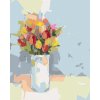Diamantové maľovanie - TULIPÁNY V BIELEJ VÁZE (Rámovanie bez rámu a bez vypnutia plátna, Rozmer 40x50 cm)