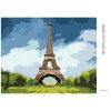 Diamantové maľovanie - EIFFELOVA VEŽA A JASNÁ MODRÁ OBLOHA (Rámovanie bez rámu a bez vypnutia plátna, Rozmer 40x50 cm)