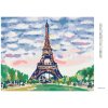 Diamantové maľovanie - EIFFELOVA VEŽA A MODRÉ NEBO (Rámovanie bez rámu a bez vypnutia plátna, Rozmer 40x50 cm)