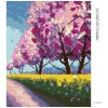 Diamantové maľovanie - SAKURY V SLNEČNOM PARKU (Rámovanie bez rámu a bez vypnutia plátna, Rozmer 40x50 cm)