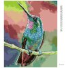 Diamantové maľovanie - KOLIBRÍK NA KONÁRI (Rámovanie bez rámu a bez vypnutia plátna, Rozmer 40x50 cm)