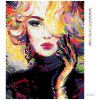 Diamantové maľovanie - TAJOMNÁ ŽENA VO FARBÁCH (Rámovanie bez rámu a bez vypnutia plátna, Rozmer 40x50 cm)