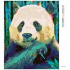 Diamantové maľovanie - FAREBNÁ PANDA (Rámovanie bez rámu a bez vypnutia plátna, Rozmer 40x50 cm)