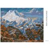 Diamantové maľovanie - POHĽAD NA HORU ELBRUS (Rámovanie bez rámu a bez vypnutia plátna, Rozmer 40x50 cm)