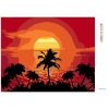 Diamantové maľovanie - SLNKO A PALMY (Rámovanie bez rámu a bez vypnutia plátna, Rozmer 40x50 cm)