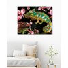 Diamantové maľovanie - CHAMELEÓN A ORCHIDEY (Rámovanie bez rámu a bez vypnutia plátna, Rozmer 40x50 cm)
