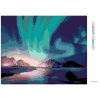 Diamantové maľovanie - POLÁRNA ŽIARA NAD MOROM (Rámovanie bez rámu a bez vypnutia plátna, Rozmer 40x50 cm)