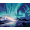 Diamantové maľovanie - POLÁRNA ŽIARA NAD MOROM (Rámovanie bez rámu a bez vypnutia plátna, Rozmer 40x50 cm)