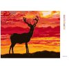 Diamantové maľovanie - JELEŇ A ZÁPAD SLNKA (Rámovanie bez rámu a bez vypnutia plátna, Rozmer 40x50 cm)