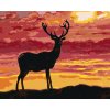 Diamantové maľovanie - JELEŇ A ZÁPAD SLNKA (Rámovanie bez rámu a bez vypnutia plátna, Rozmer 40x50 cm)