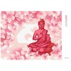 Diamantové maľovanie - ČERVENÝ BUDHA S KVETMI (Rámovanie bez rámu a bez vypnutia plátna, Rozmer 40x50 cm)