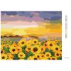 Diamantové maľovanie - SLNEČNICA NA POLI A ZÁPAD SLNKA (Rámovanie bez rámu a bez vypnutia plátna, Rozmer 40x50 cm)