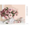 Diamantové maľovanie - RUŽE A ŠÁLOK ČAJU (Rámovanie bez rámu a bez vypnutia plátna, Rozmer 40x50 cm)