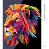 Diamantové maľovanie - FAREBNÝ LEV MODERNÝ ŠTÝL (Rámovanie bez rámu a bez vypnutia plátna, Rozmer 40x50 cm)