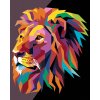 Diamantové maľovanie - FAREBNÝ LEV MODERNÝ ŠTÝL (Rámovanie bez rámu a bez vypnutia plátna, Rozmer 40x50 cm)