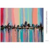 Diamantové maľovanie - NOČNÉ MESTO V DUHOVÝCH FARBACH (Rámovanie bez rámu a bez vypnutia plátna, Rozmer 40x50 cm)