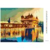 Diamantové maľovanie - ZLATÝ CHRÁM PRI AMRITSARE V INDII (Rámovanie bez rámu a bez vypnutia plátna, Rozmer 40x50 cm)