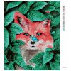 Diamantové maľovanie - ČERVENÁ LÍŠKA A ZELENÉ LÍSTKY (Rámovanie bez rámu a bez vypnutia plátna, Rozmer 40x50 cm)