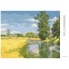 Diamantové maľovanie - RIEKA PRETEKAJÚCA KRAJINOU V DOBE ZBERU (H. A. BRENDEKILDE) (Rámovanie bez rámu a bez vypnutia plátna, Rozmer 40x50 cm)