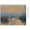 Diamantové maľovanie - LE COUCHER DE SOLEIL SUR LA SEINE (CLAUDE MONET) (Rámovanie bez rámu a bez vypnutia plátna, Rozmer 40x50 cm)