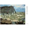 Diamantové maľovanie - BÚRLIVÉ MORE V ÉTRETAT (CLAUDE MONET) (Rámovanie bez rámu a bez vypnutia plátna, Rozmer 40x50 cm)
