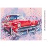 Diamantové maľovanie - ČERVENÉ MAĽOVANÉ AUTO (Rámovanie bez rámu a bez vypnutia plátna, Rozmer 40x50 cm)