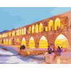 Diamantové maľovanie - OSVETLENÝ ALLAHVERDI KHAN MOST V IRÁNE (Rámovanie bez rámu a bez vypnutia plátna, Rozmer 40x50 cm)