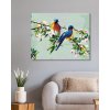 Diamantové maľovanie - DVA VTÁČIKY NA JABLONI (Rámovanie bez rámu a bez vypnutia plátna, Rozmer 40x50 cm)