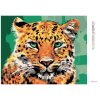 Diamantové maľovanie - LEOPARD SO ZELENÝMI OČAMI (Rámovanie bez rámu a bez vypnutia plátna, Rozmer 40x50 cm)