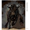 Diamantové maľovanie - ČIERNY BÝK (Rámovanie bez rámu a bez vypnutia plátna, Rozmer 40x50 cm)