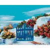 Diamantové maľovanie - ZÁHRADKA NA SANTORINI (Rámovanie bez rámu a bez vypnutia plátna, Rozmer 40x50 cm)
