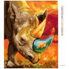 Diamantové maľovanie - NOSOROŽEC SO ZLATOU RYBKOU (Rámovanie bez rámu a bez vypnutia plátna, Rozmer 40x50 cm)